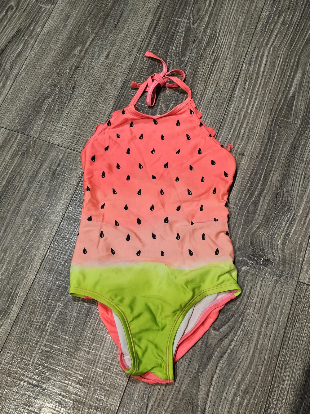 Girls Cat & Jack One Piece Swimsuit Size 6 Watermelon Print